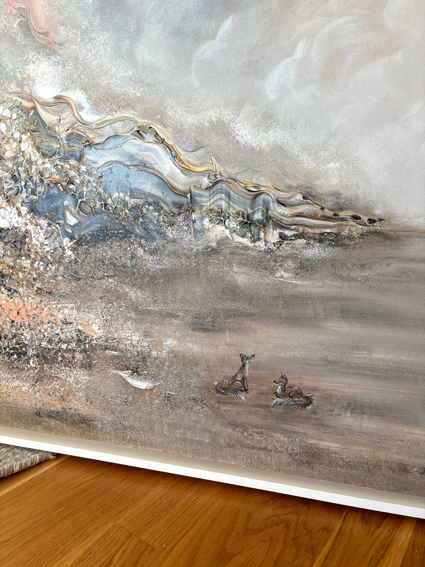 Beige fox dreamscape - Original Painting