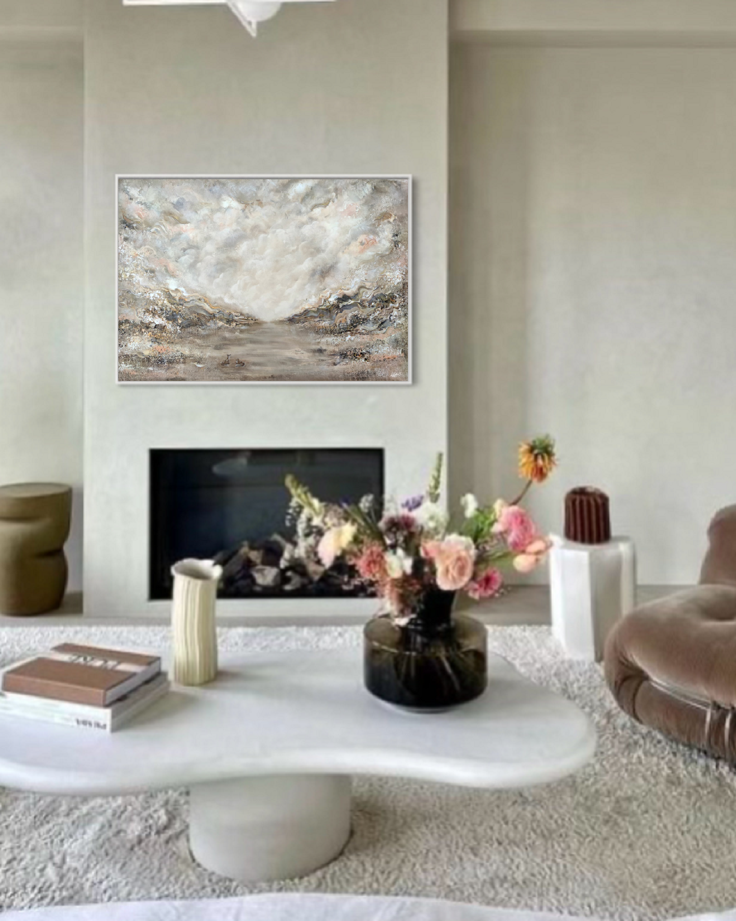 Beige fox dreamscape Print