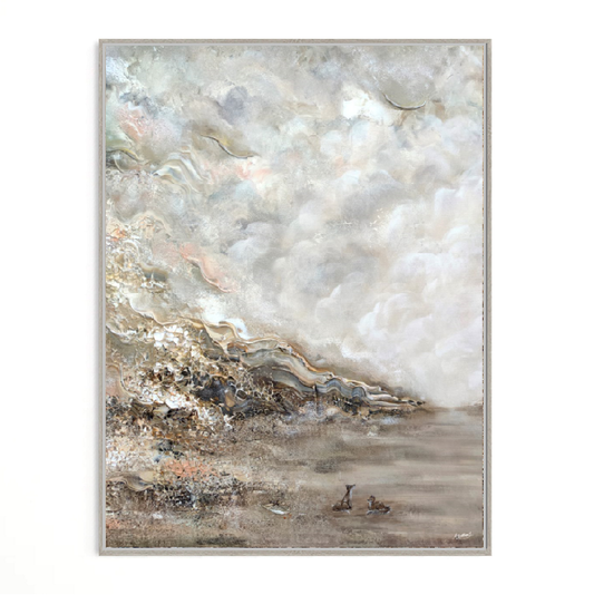 Beige fox dreamscape Vertical Print