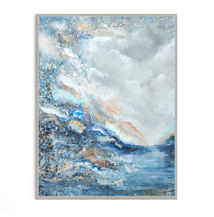 Blue flying swans Print