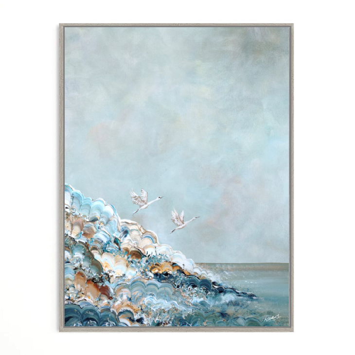 Ocean flying swans Print
