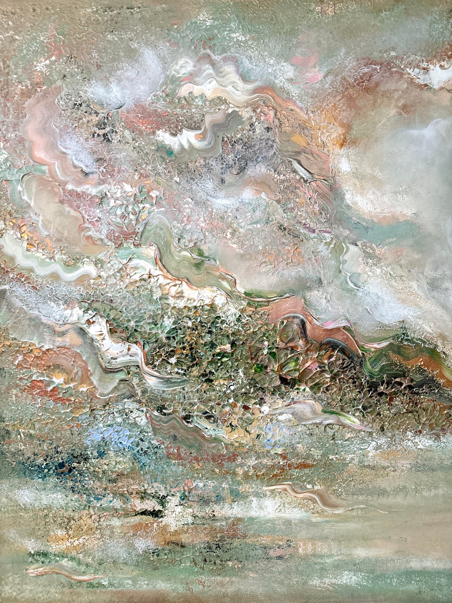 Green deer dreamscape - Original Painting