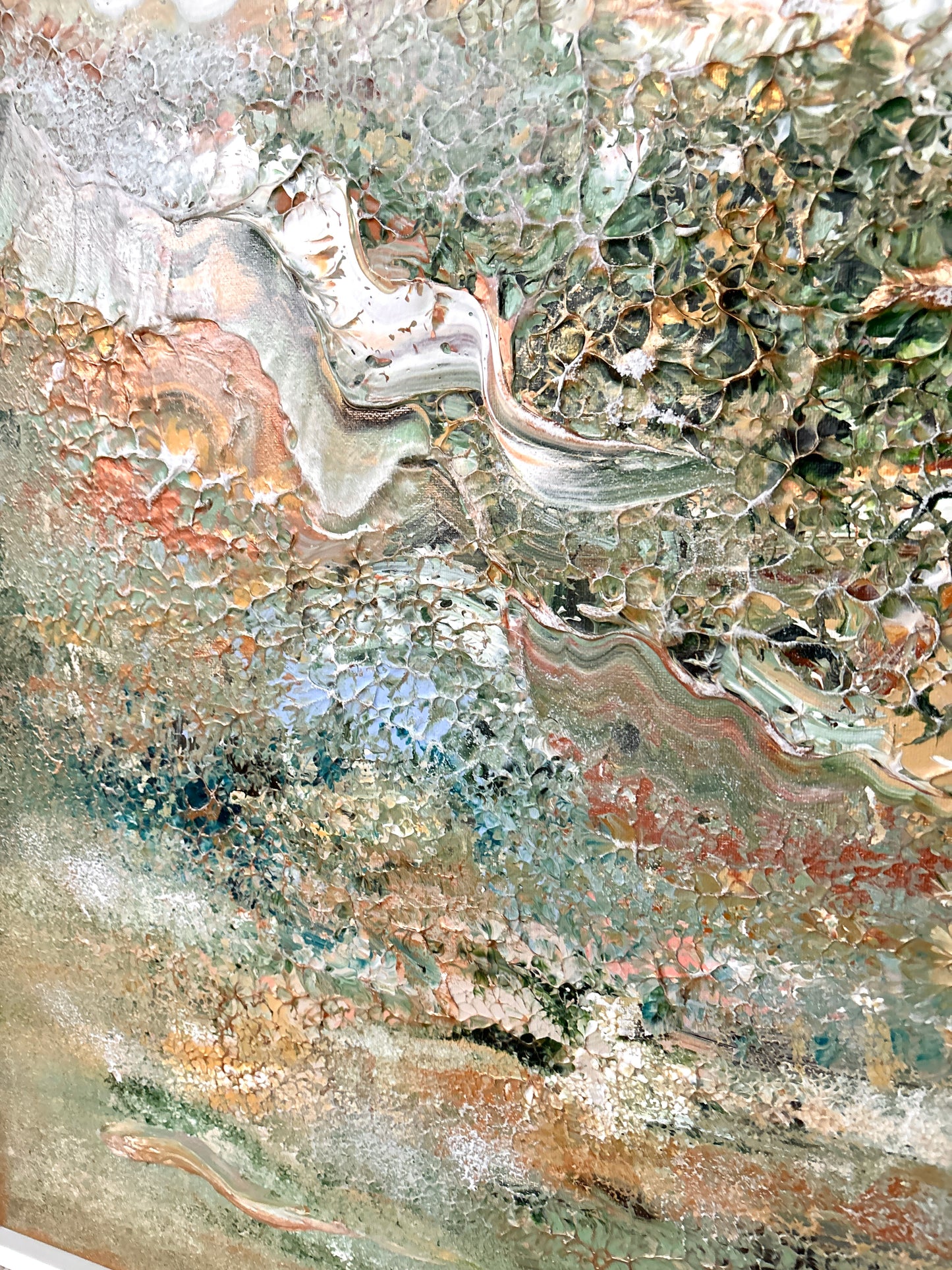 Green deer dreamscape - Original Painting