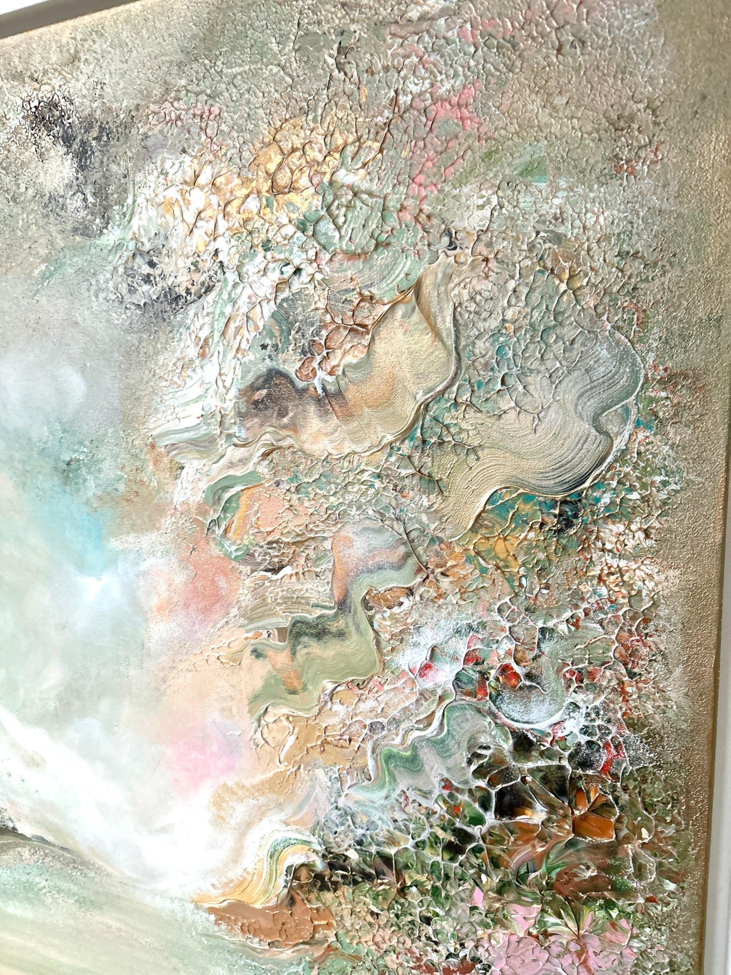 Green deer dreamscape - Original Painting