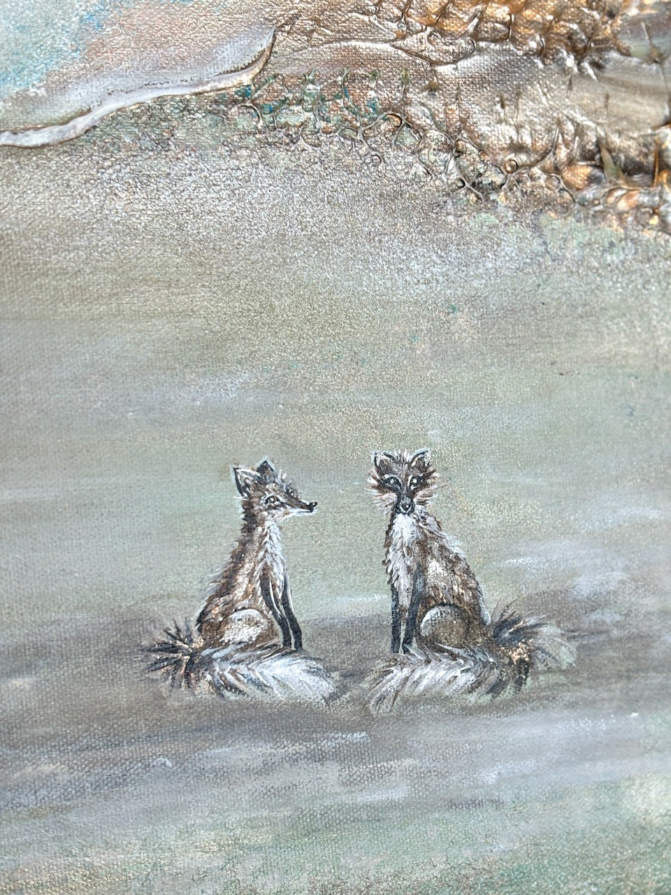 Green Fox Forest - Original Painting