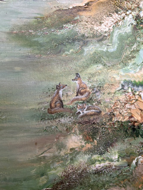 Forest Fox family - Original Painting