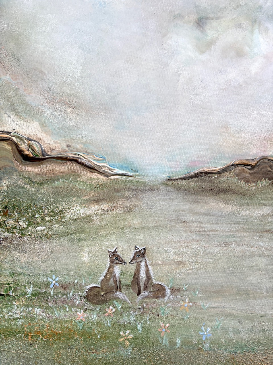 Foxes in love - Original Painting