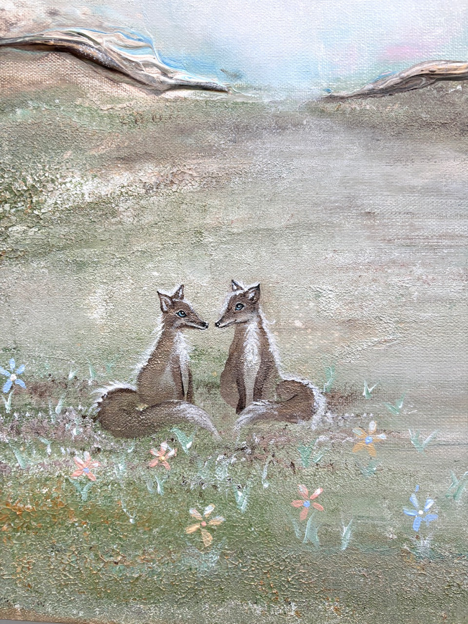 Foxes in love - Original Painting