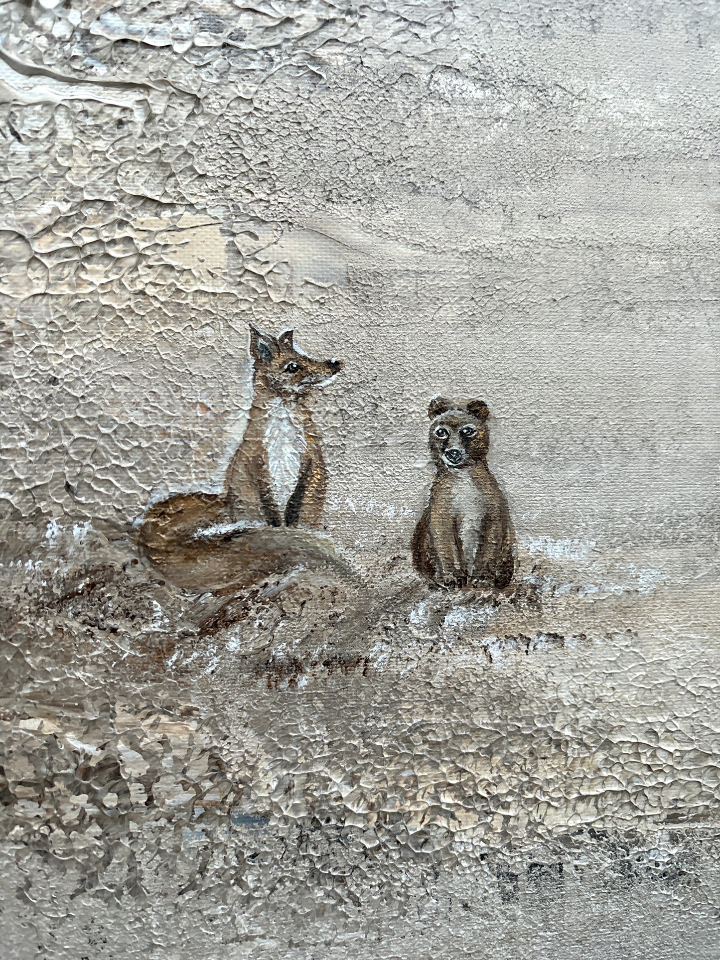 Fox and bear - Original Painting