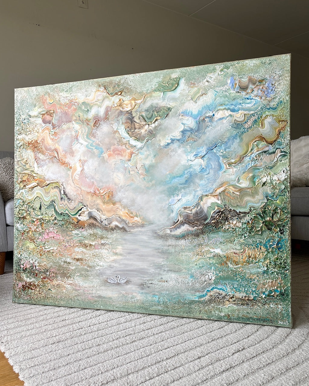 Swans in wonderland - Original Painting