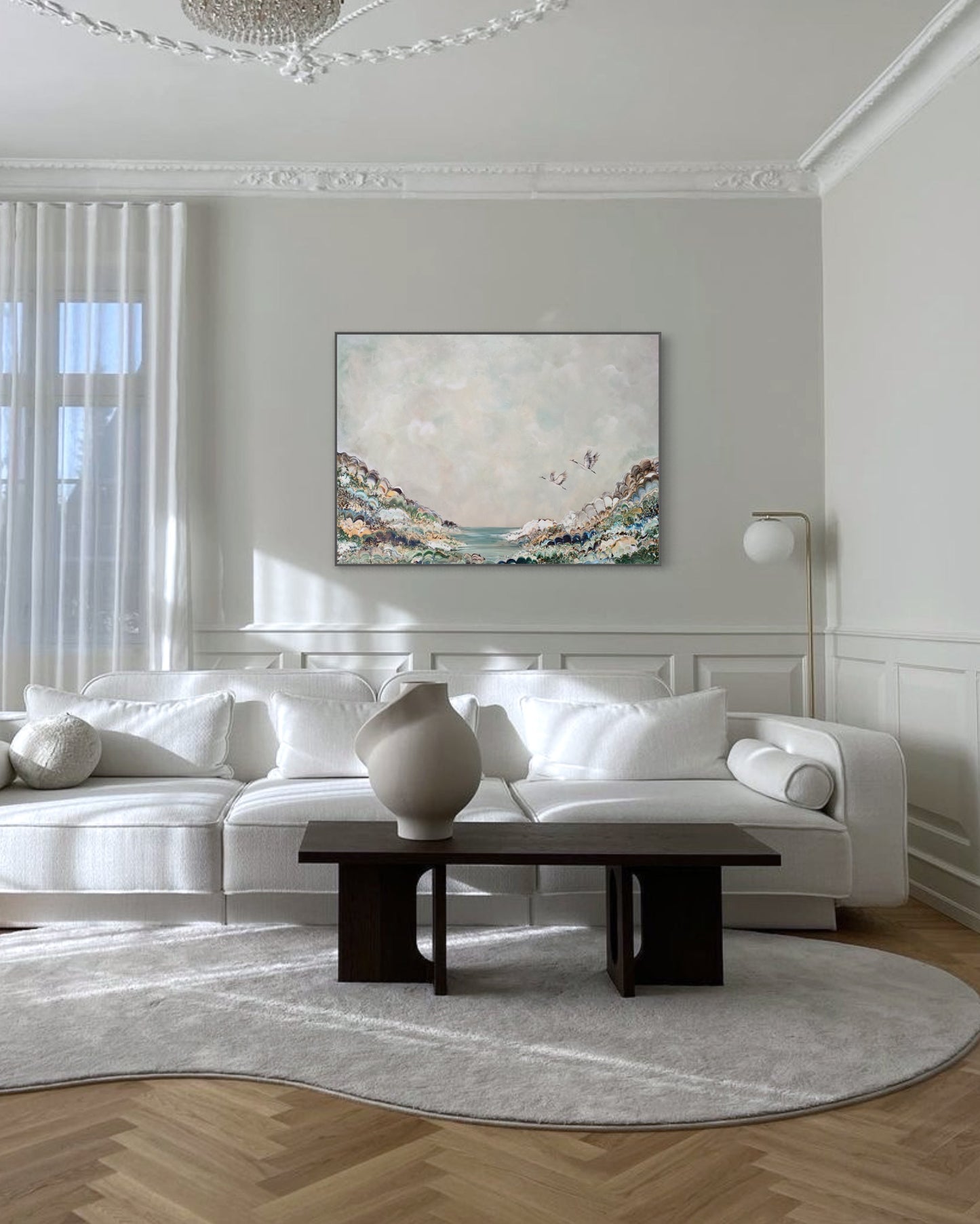 Flying Cranes Canvas Print