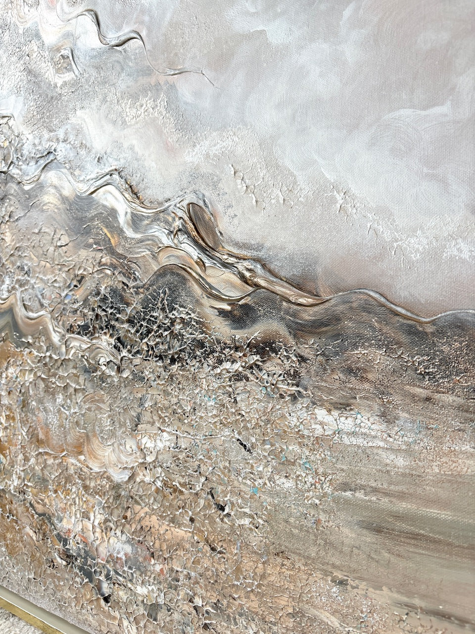 Beige Peacock Serenity - Original Painting