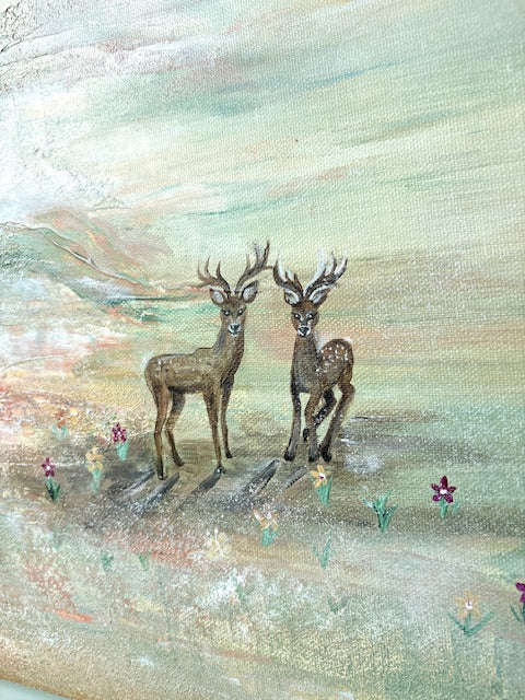 Deer Forest Love - Original Painting