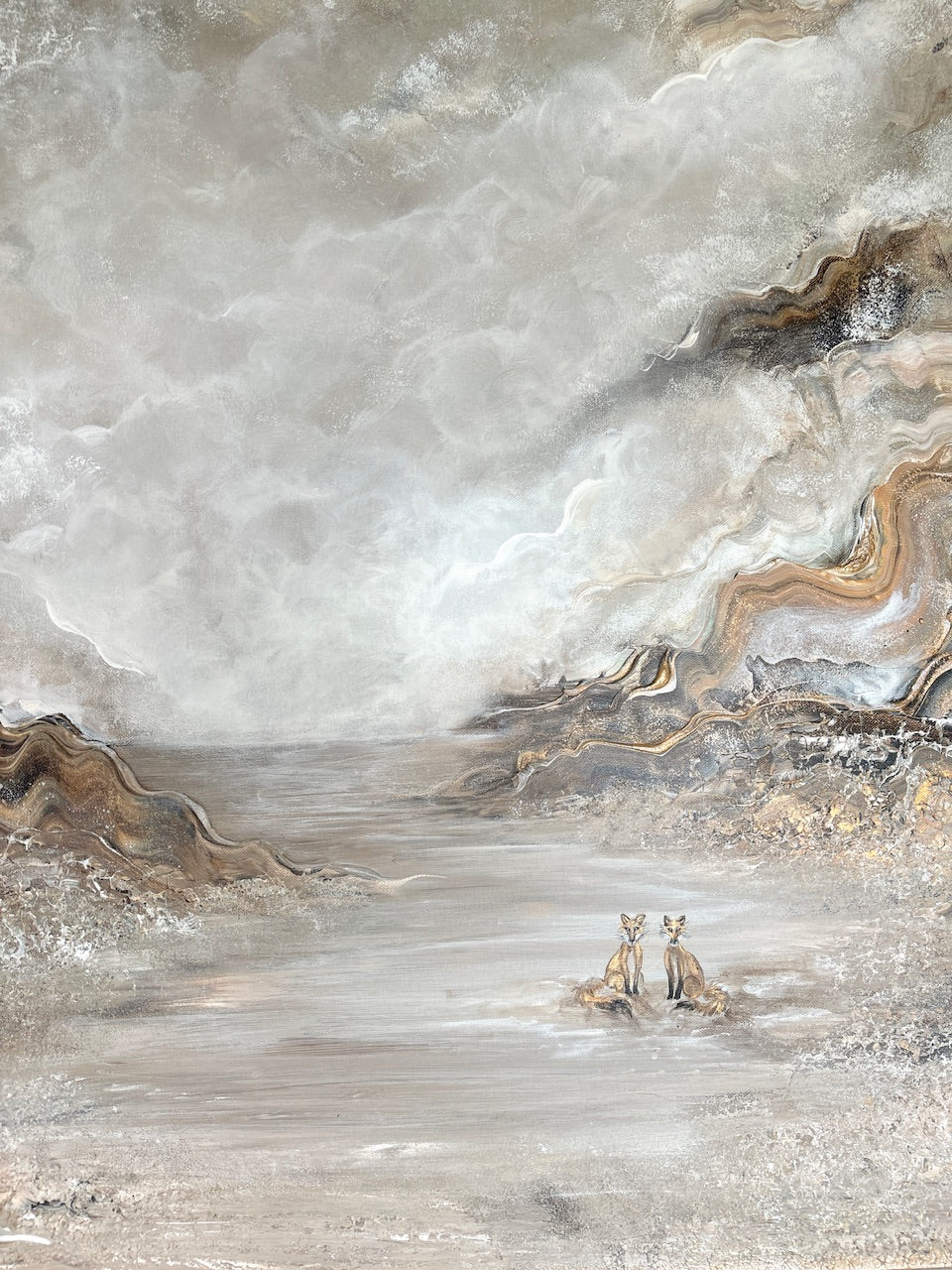 Beige Fox Serenity - Original Painting