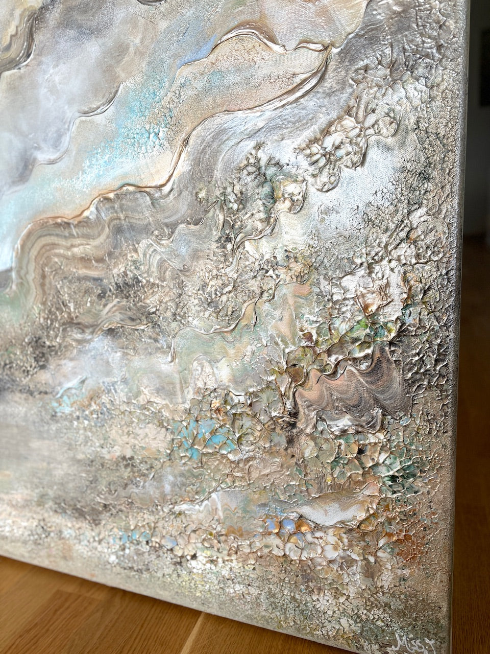 Beige Heavenly Deers - Original Painting