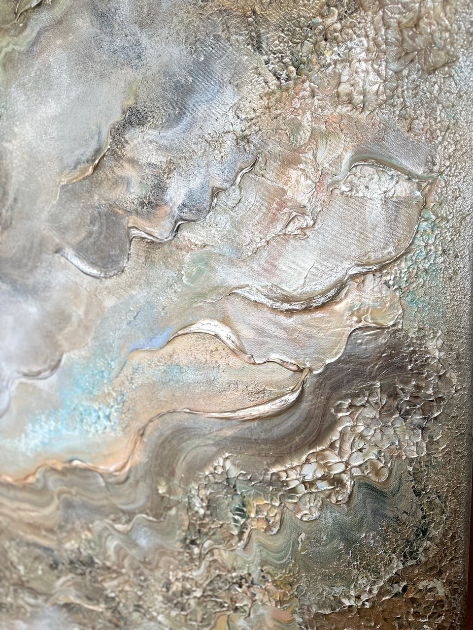 Beige Heavenly Deers - Original Painting