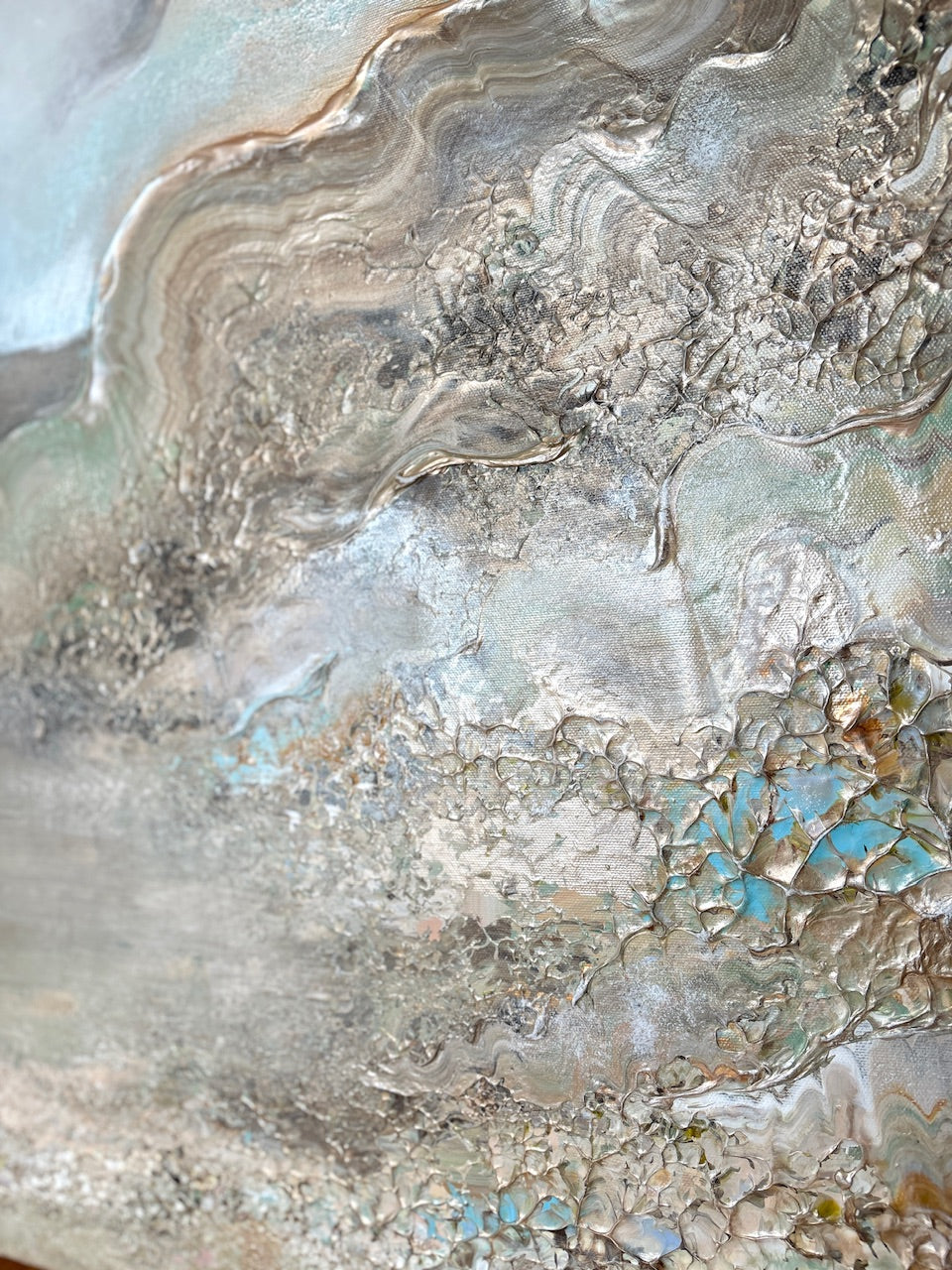 Beige Heavenly Deers - Original Painting