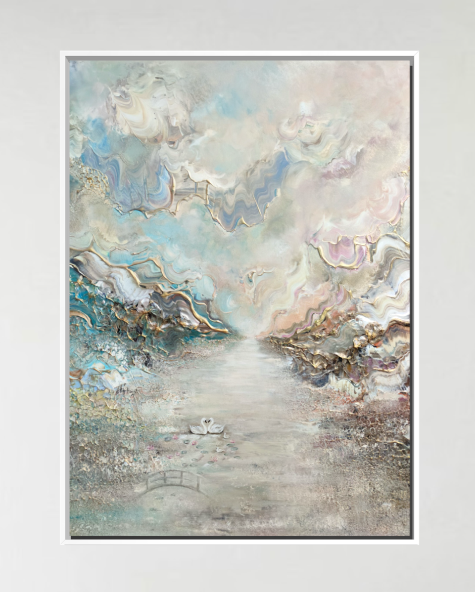 Swans in Monet's Garden Vertical - Print