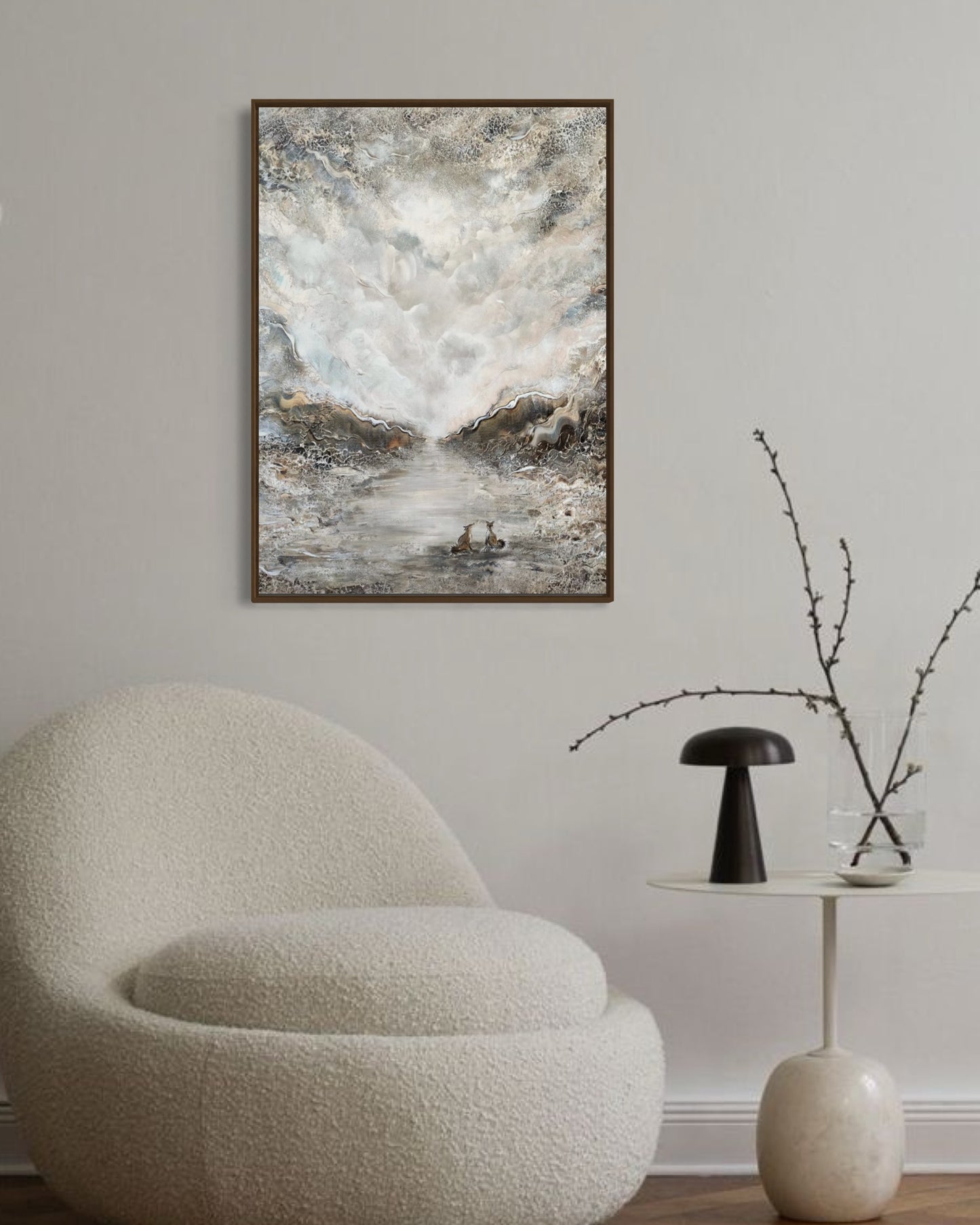 Beige fox dream Vertical Print