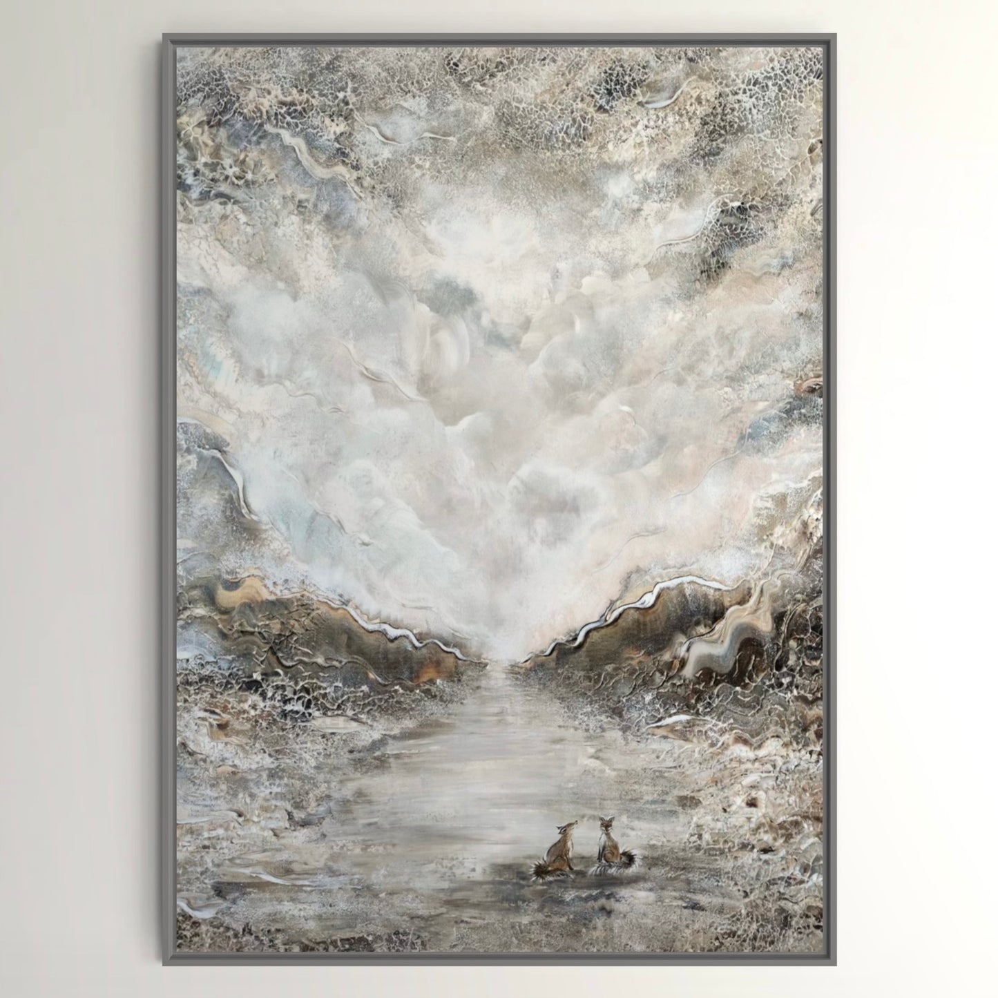 Beige fox dream Vertical Print