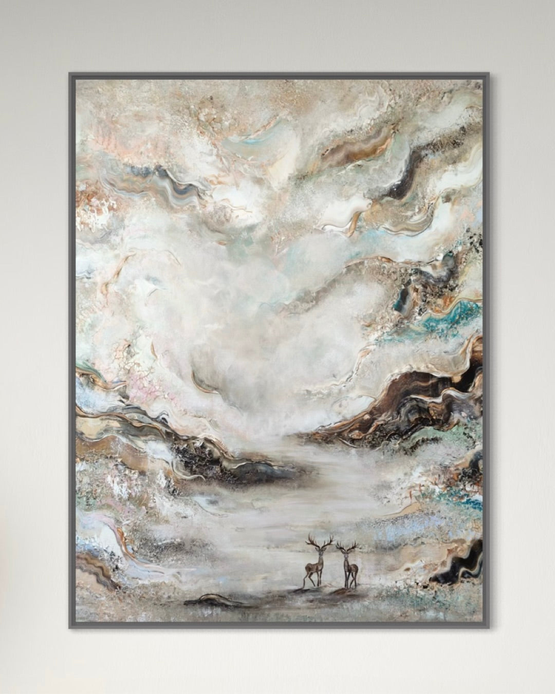 Beige dreamscape fields Vertical Print