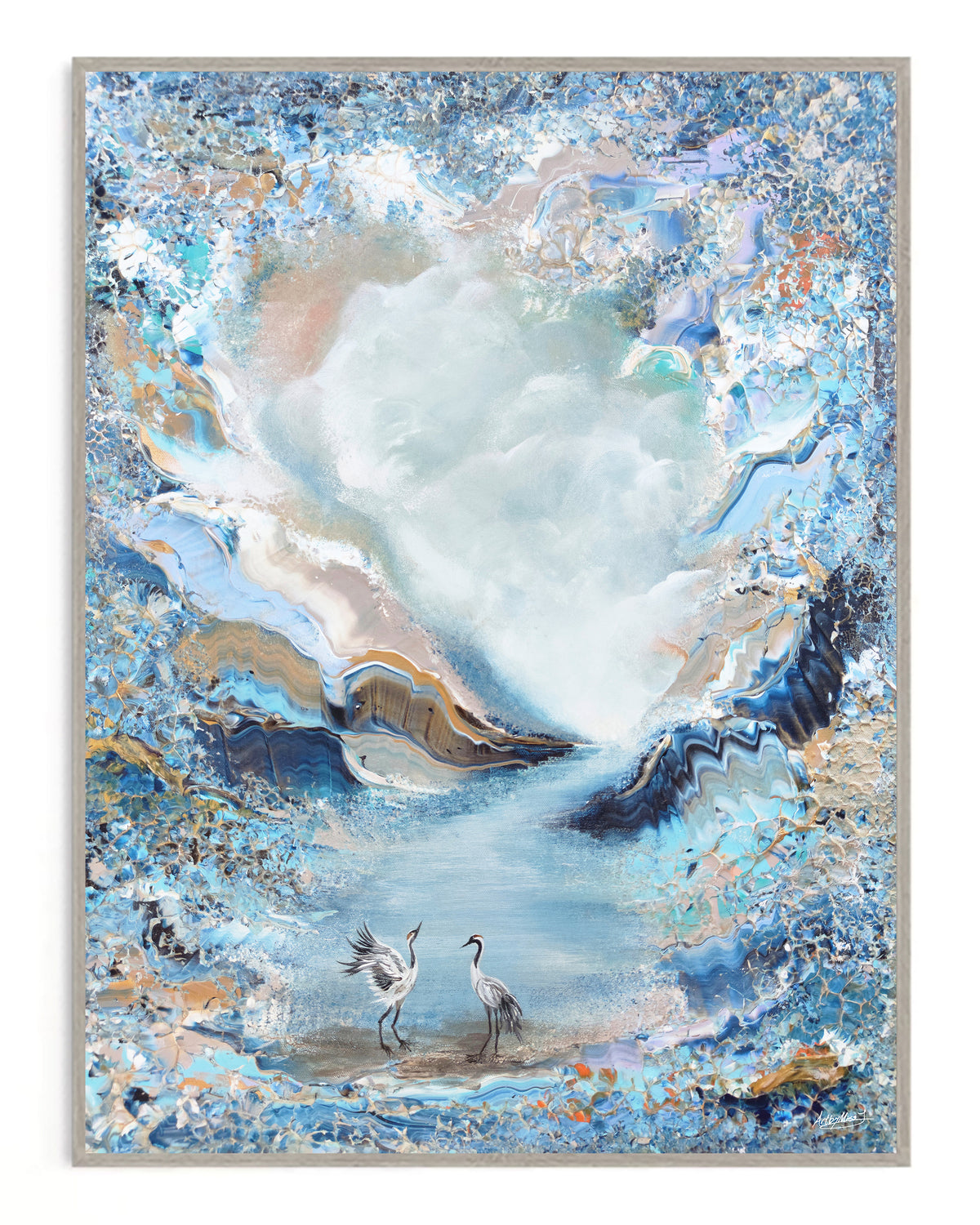 Cranes in love Print