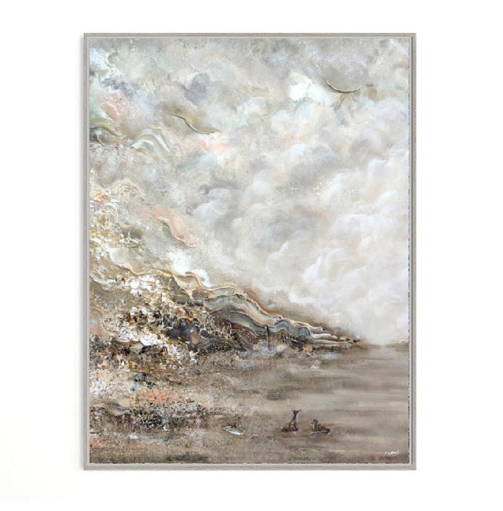 Beige fox dreamscape Vertical Print