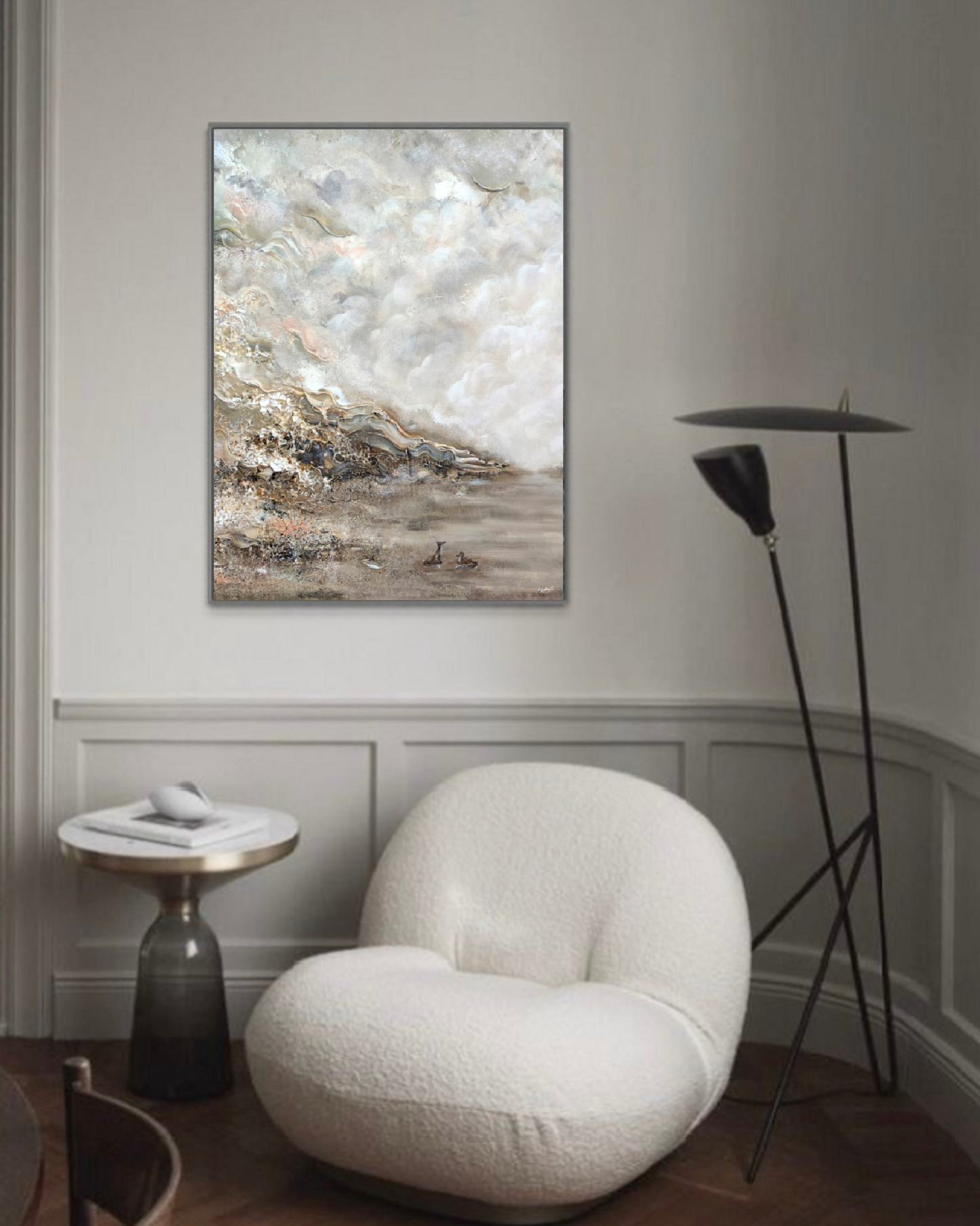 Beige fox dreamscape Vertical Print