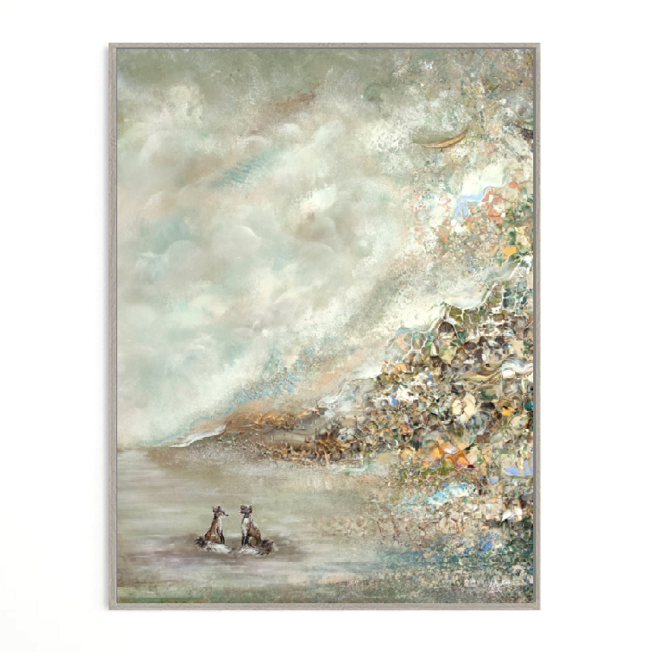 Green Fox Forest Print