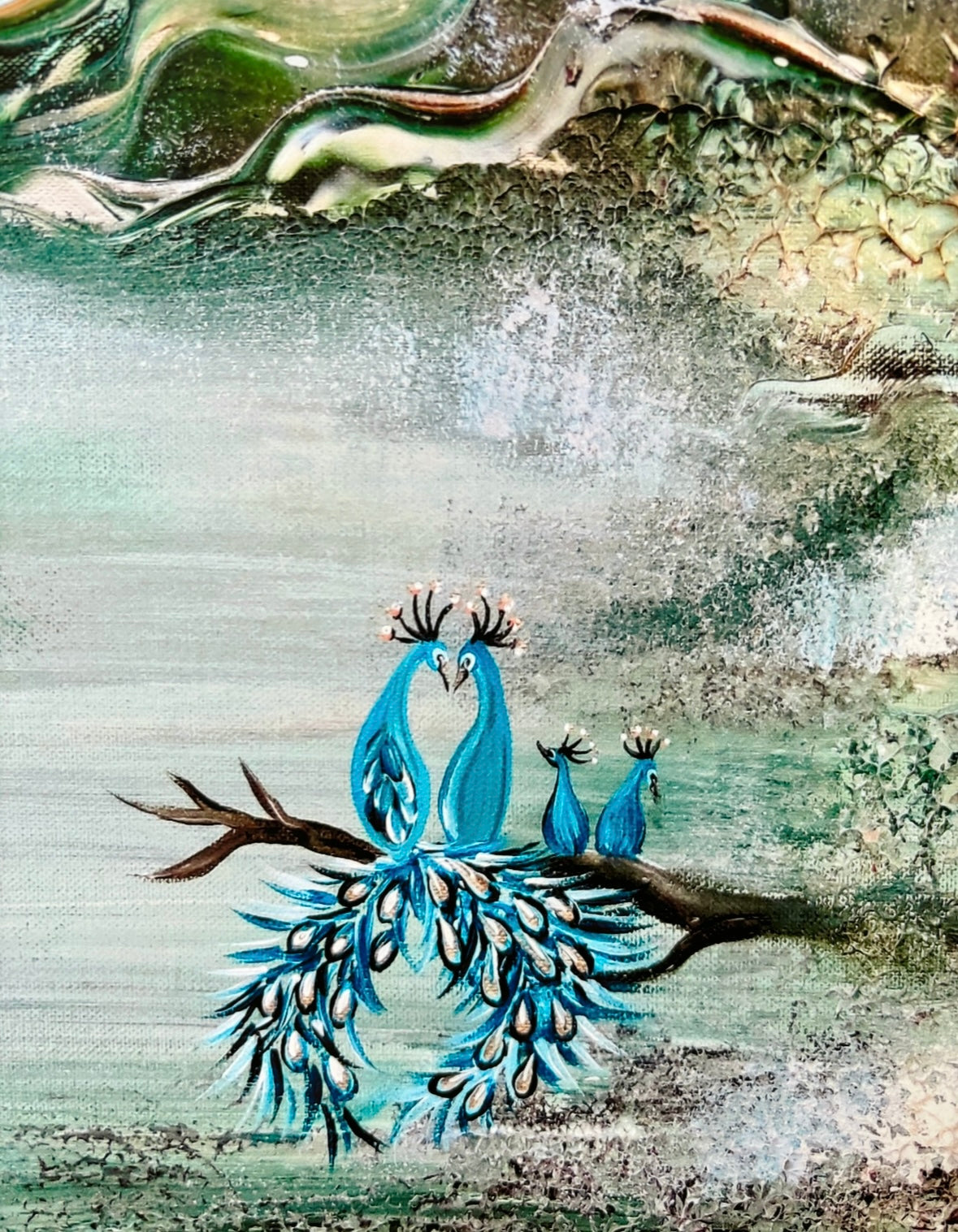 Peacock family dreamland Print