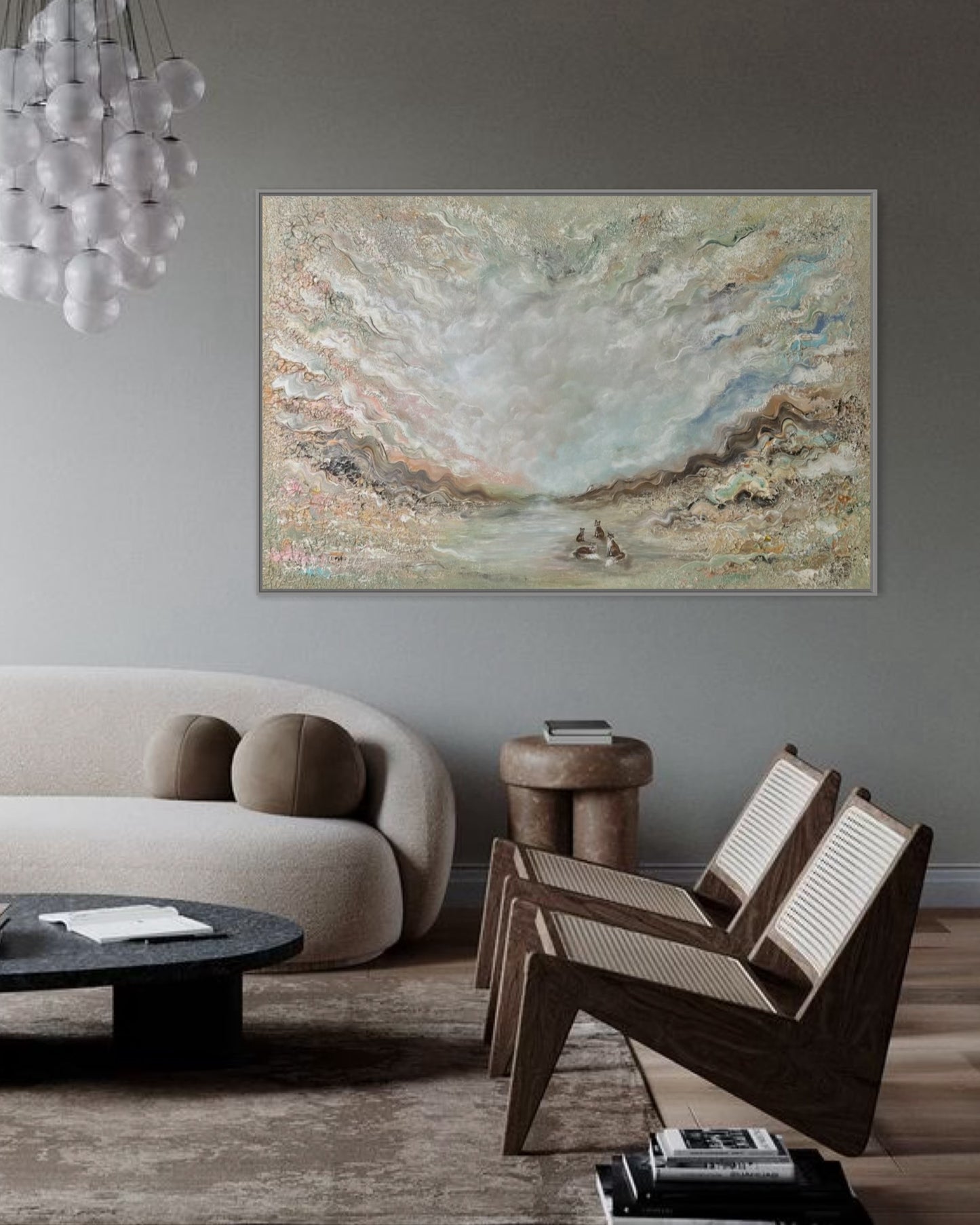 Bear and fox dreamland - Original Painting