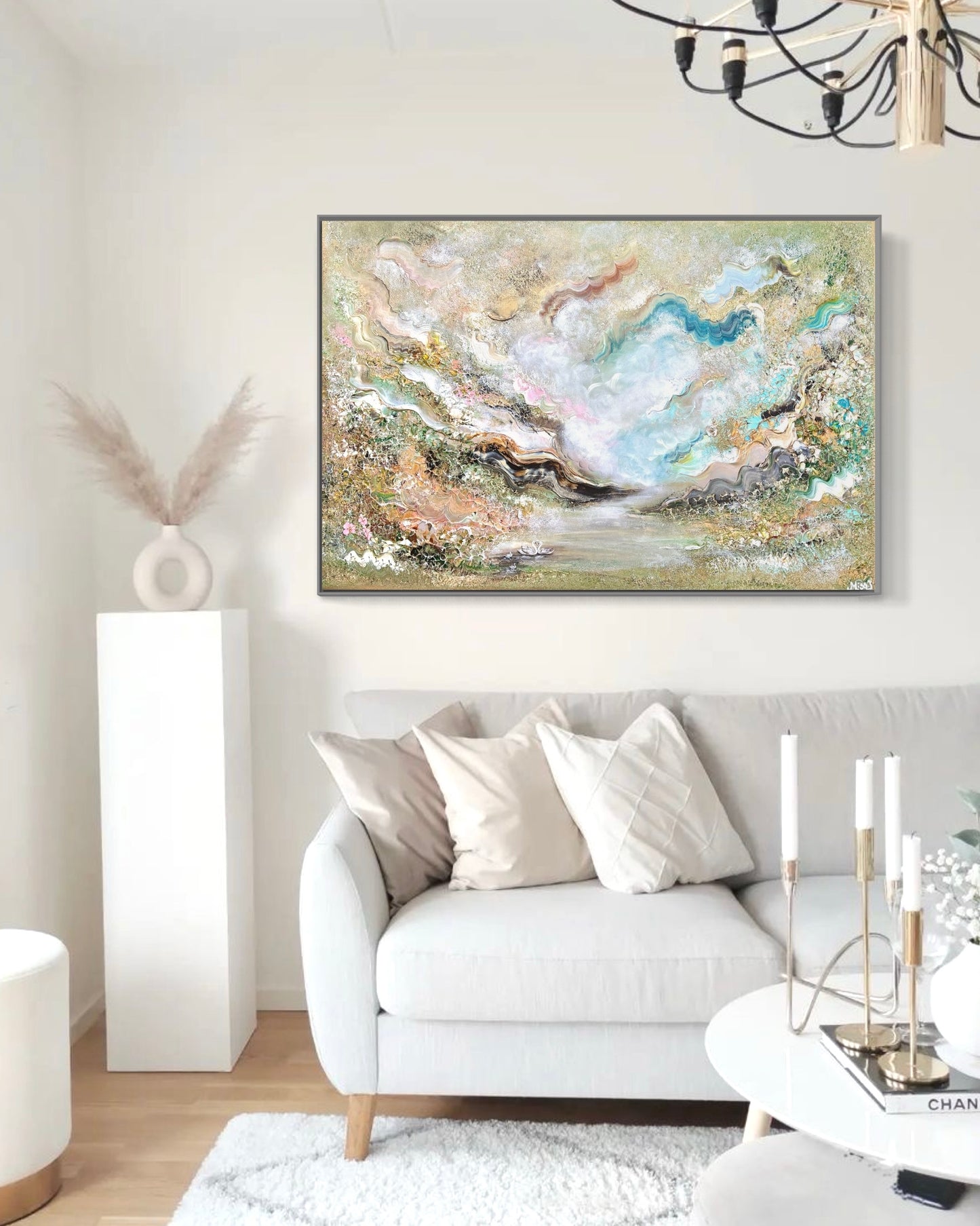 Family of swans dreamland - Original Painting