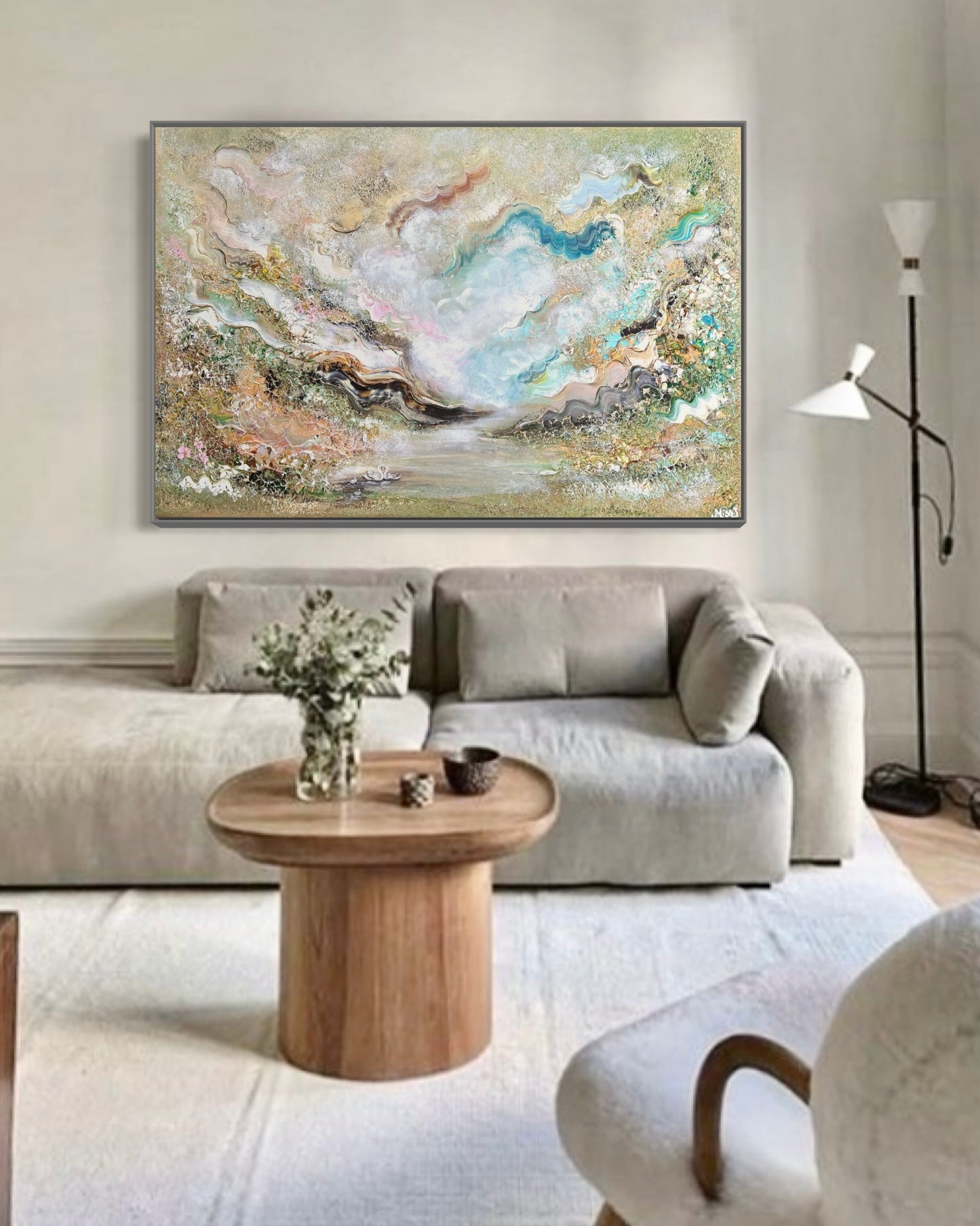 Family of swans dreamland - Original Painting