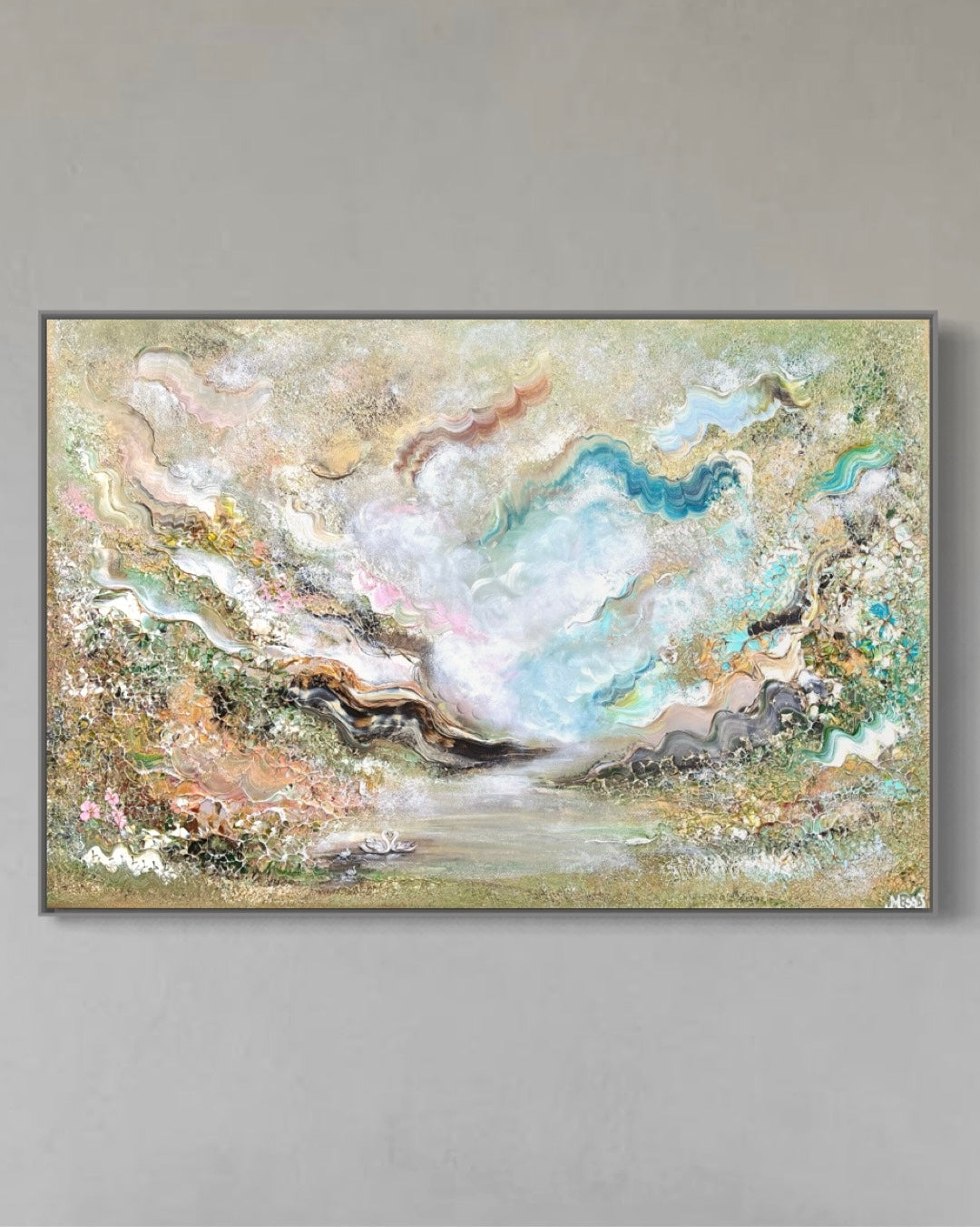 Family of swans dreamland - Original Painting