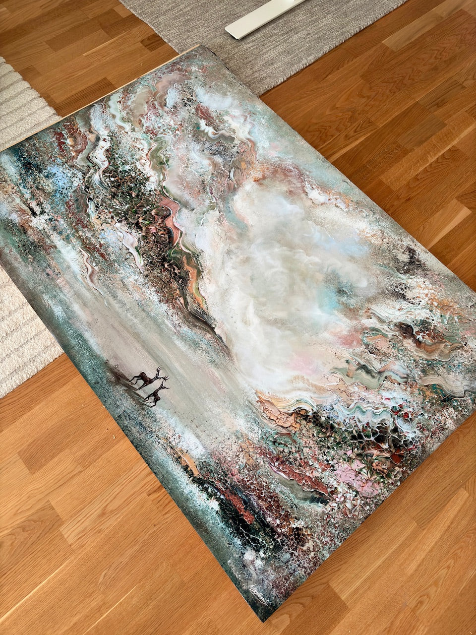 Green deer dreamscape Print