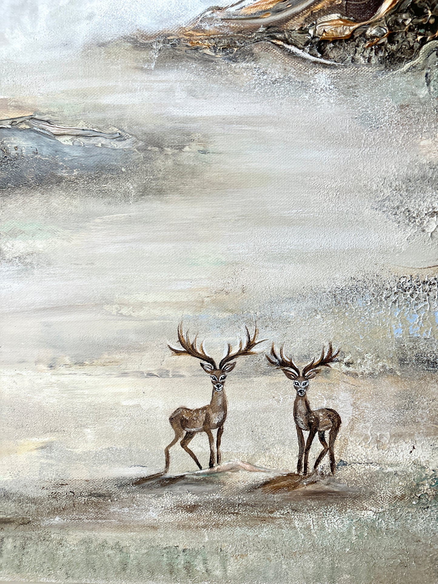 Beige dreamscape fields - Original Painting