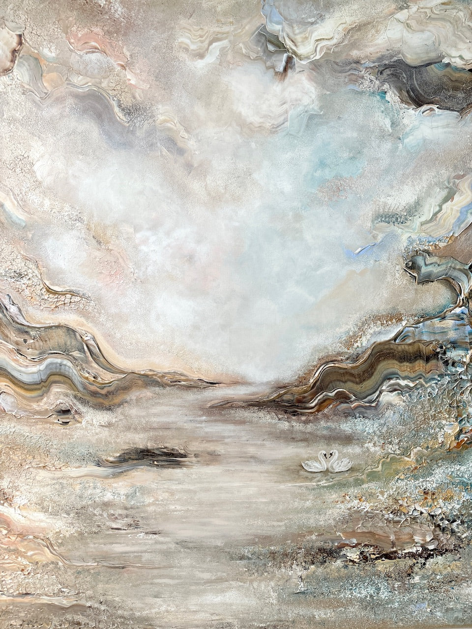 Swans dreamscape  - Original Painting