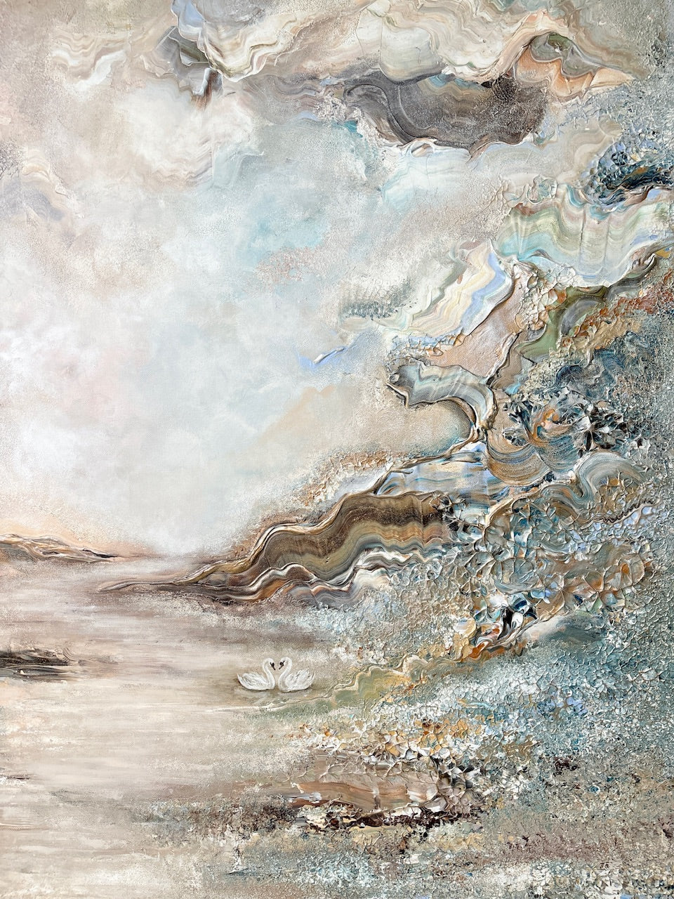 Swans dreamscape  - Original Painting