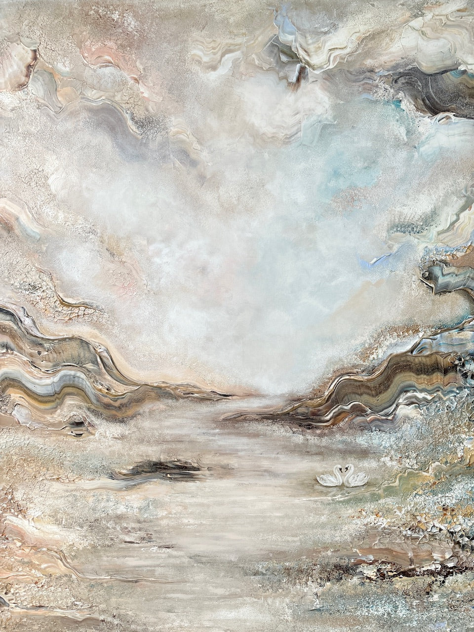Swans dreamscape  - Original Painting
