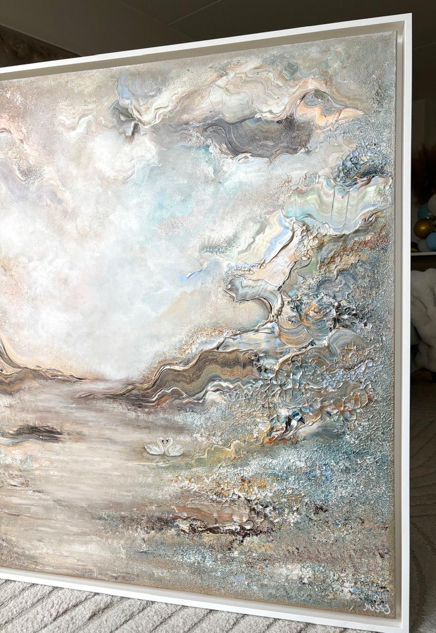 Swans dreamscape  - Original Painting