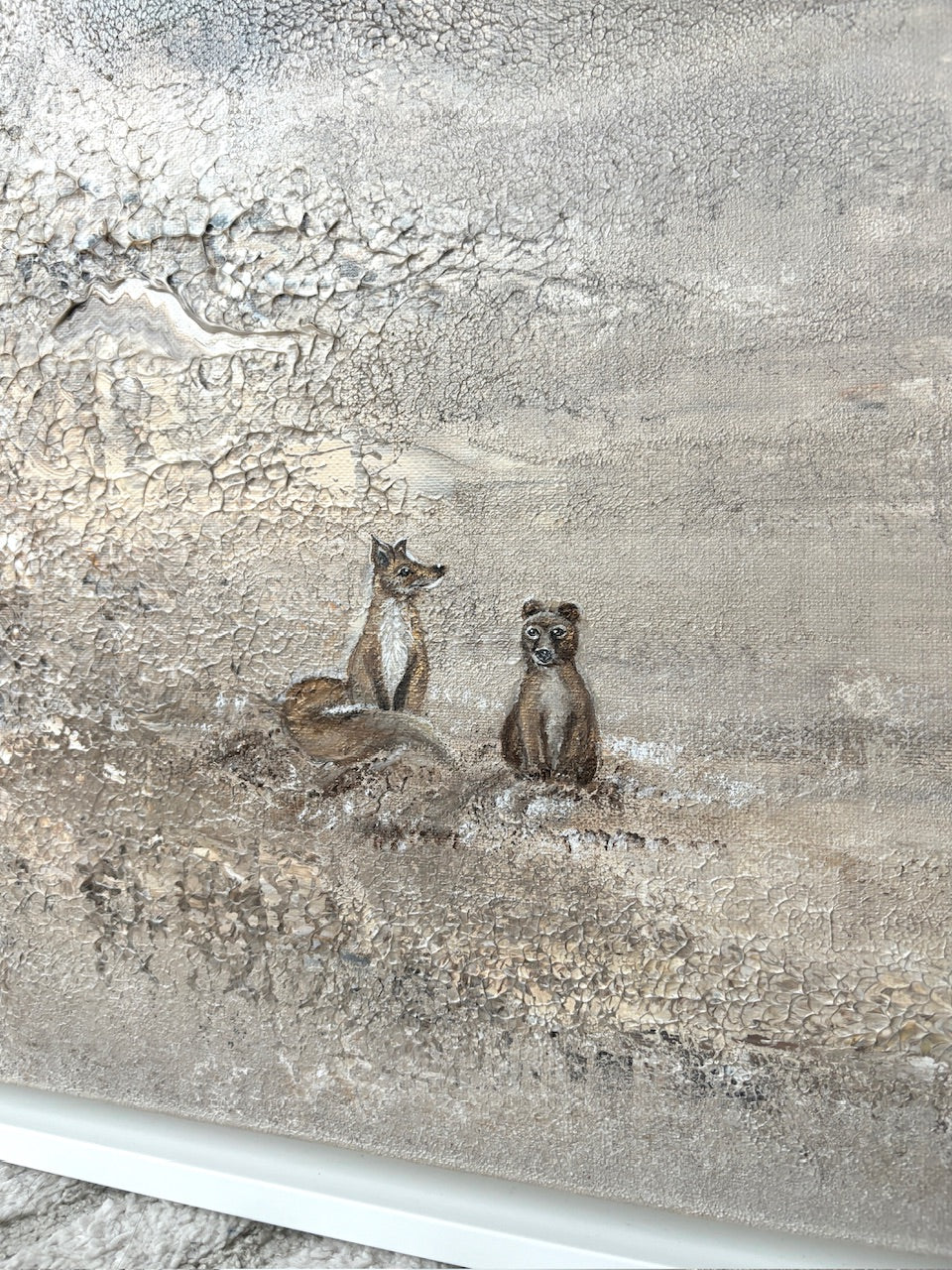 Fox and bear - Original Painting – Artbymiss.J