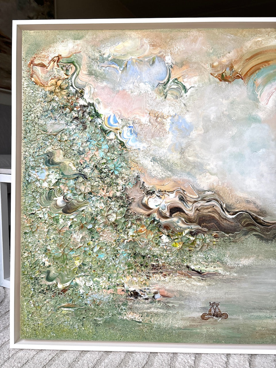 Green fox dreamscape  - Original Painting