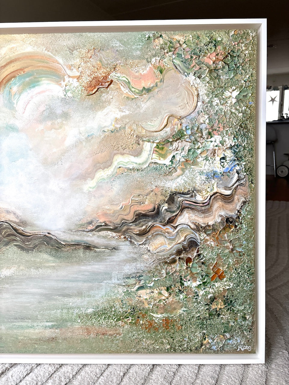 Green fox dreamscape  - Original Painting