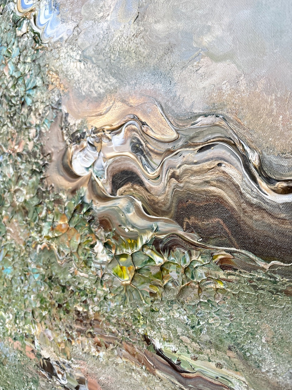 Green fox dreamscape  - Original Painting