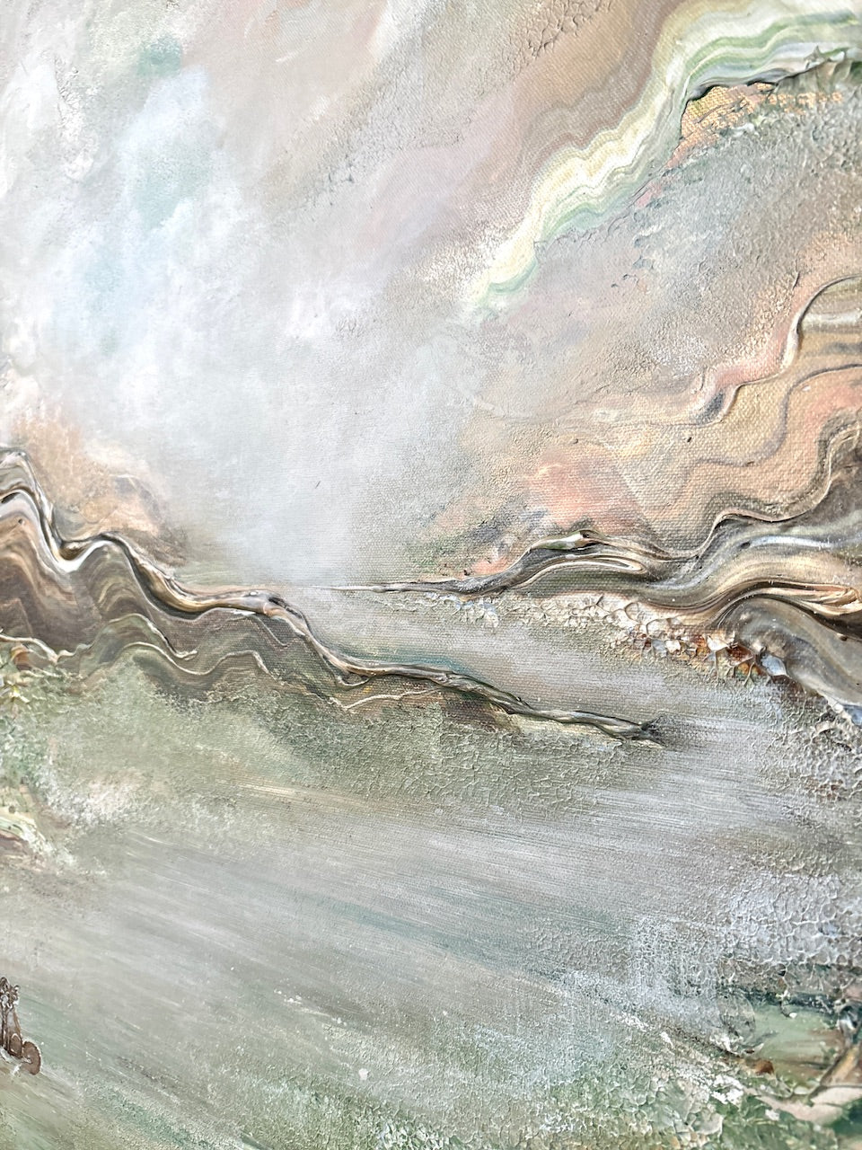 Green fox dreamscape  - Original Painting