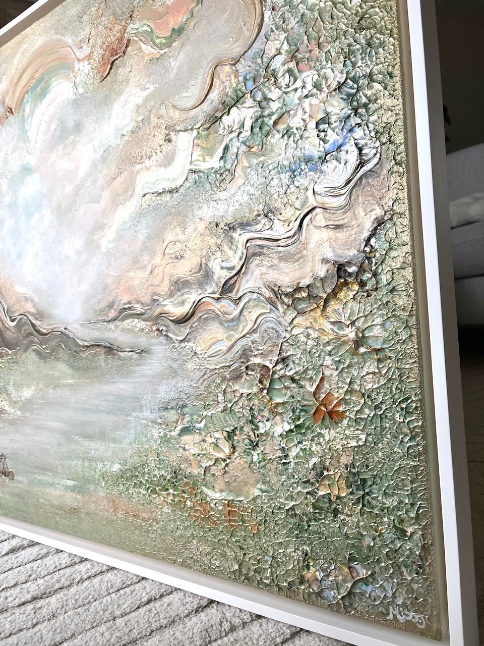 Green fox dreamscape  - Original Painting