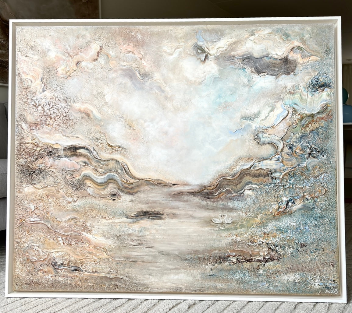 Swans dreamscape  - Original Painting