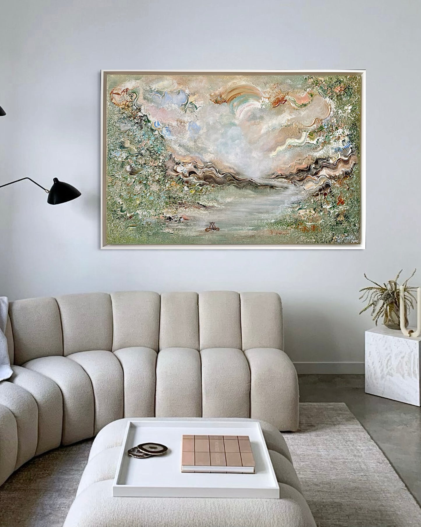 Green fox dreamscape  - Original Painting