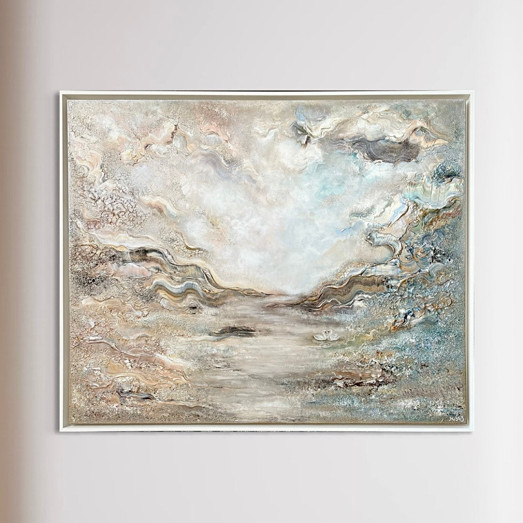 Swans dreamscape  - Original Painting