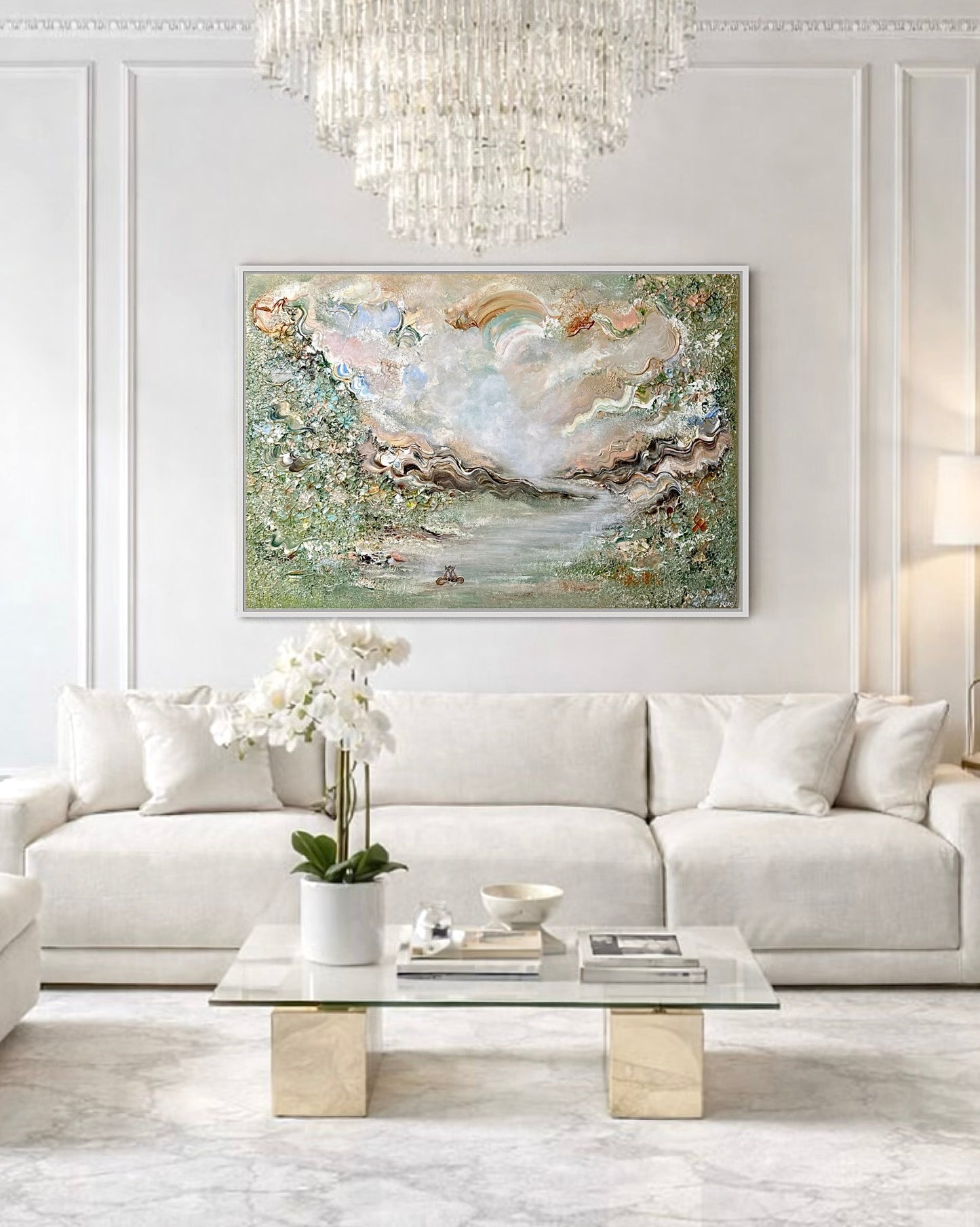 Green fox dreamscape  - Original Painting